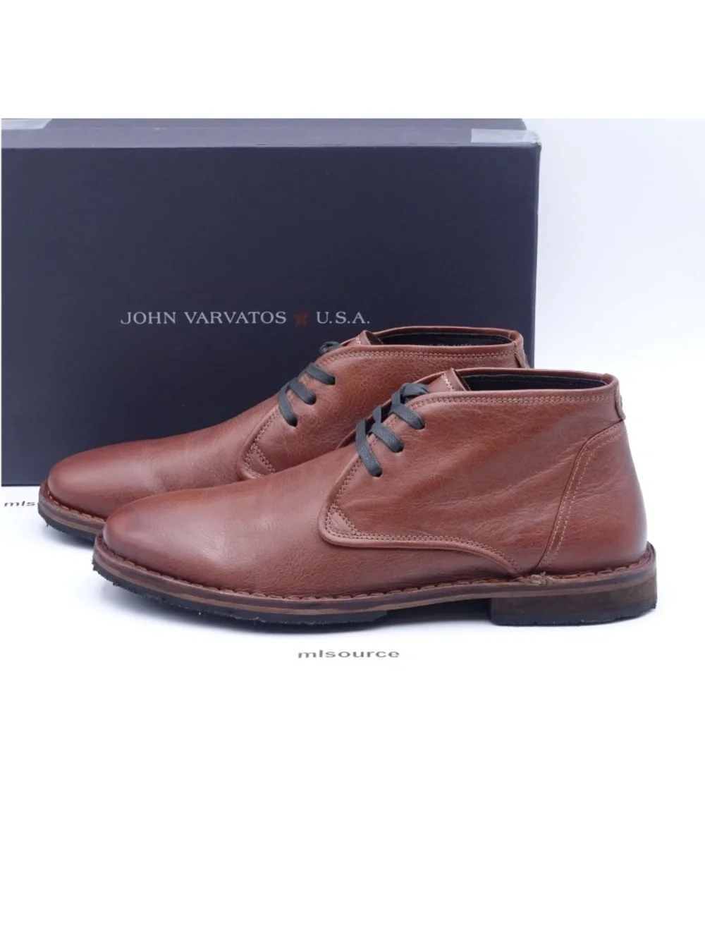 NEW Size 13 Men's John Varvatos Portland Chukka Leather Boots Caramel Brown